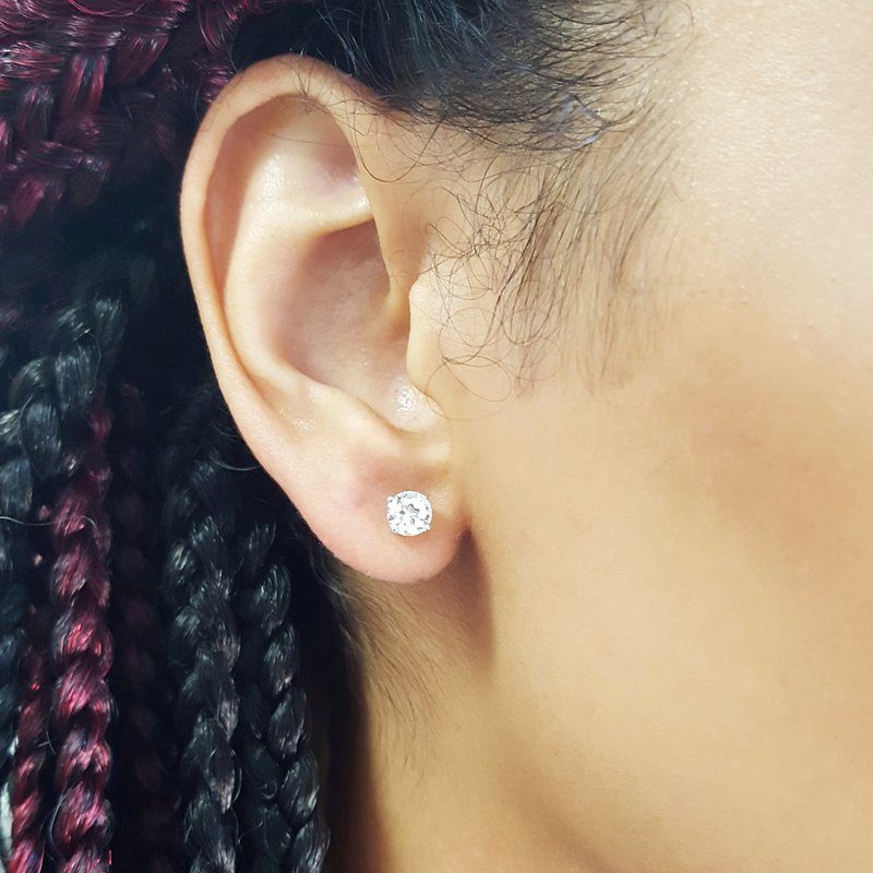 Sterling Silver Simple Birthstone Studs