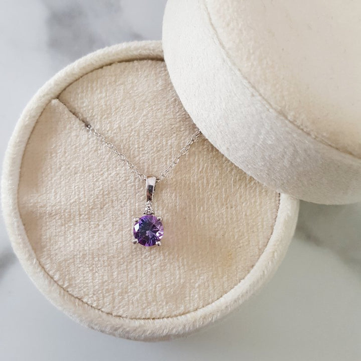 Sterling Silver Solitaire Birthstone Pendant