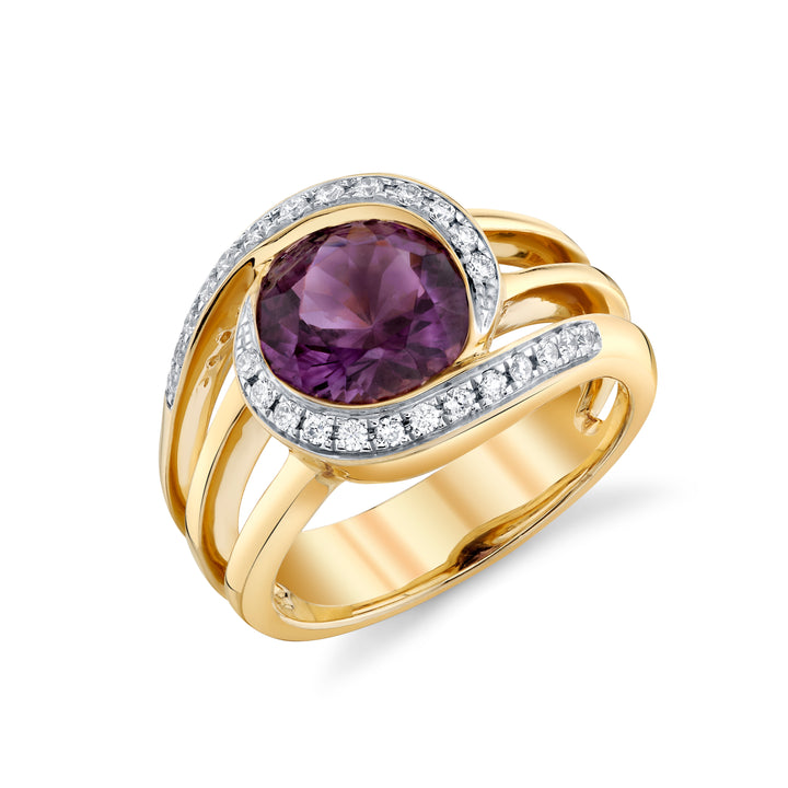 14kY Arizona Amethyst Horizon Gold Ring