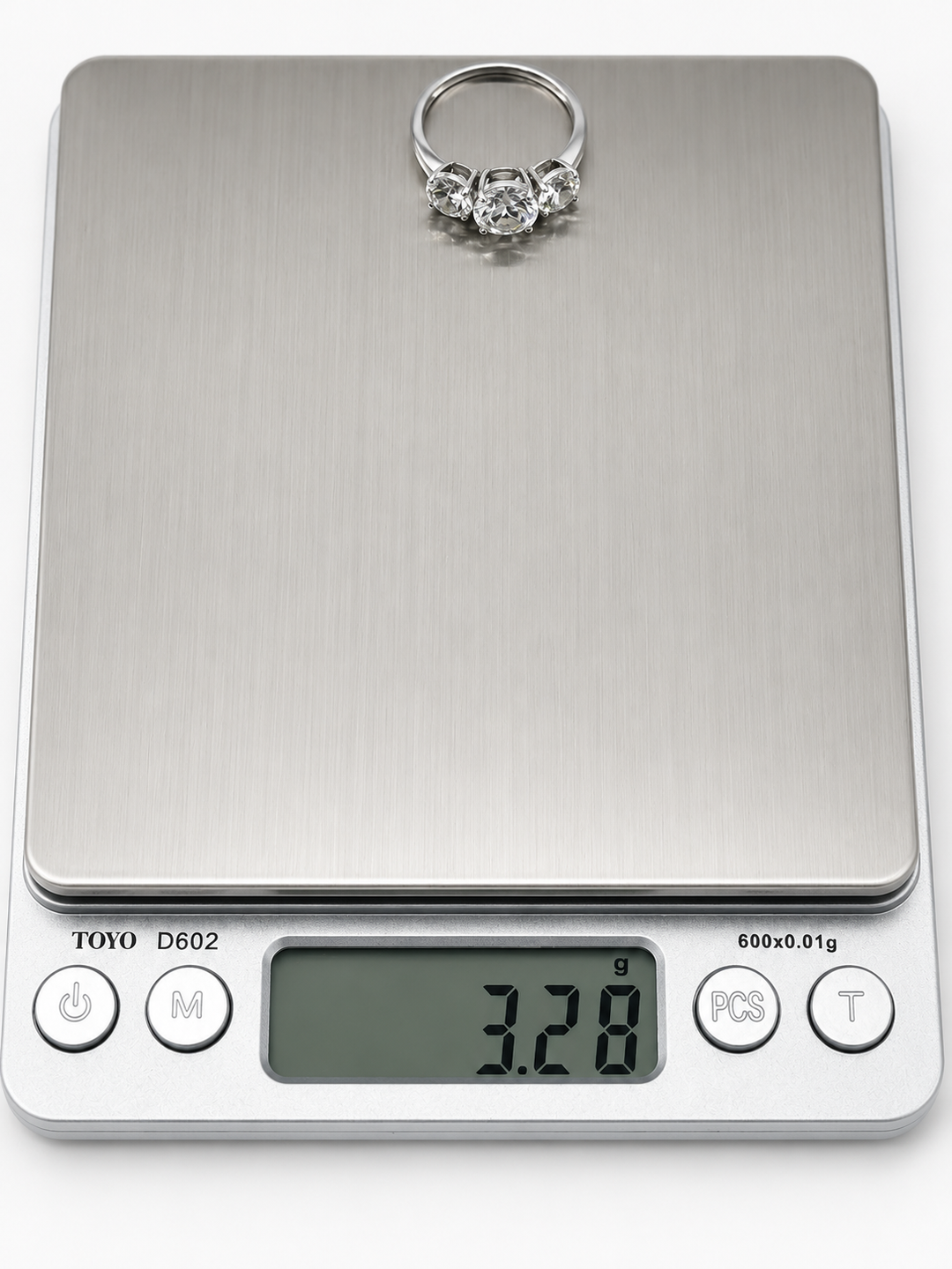 14K White Gold 3-Stone Round Lab Grown Diamond Engagement Ring