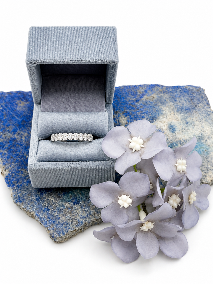 14K White Gold Lab-Grown Diamond Oval Cut Anniversary Band