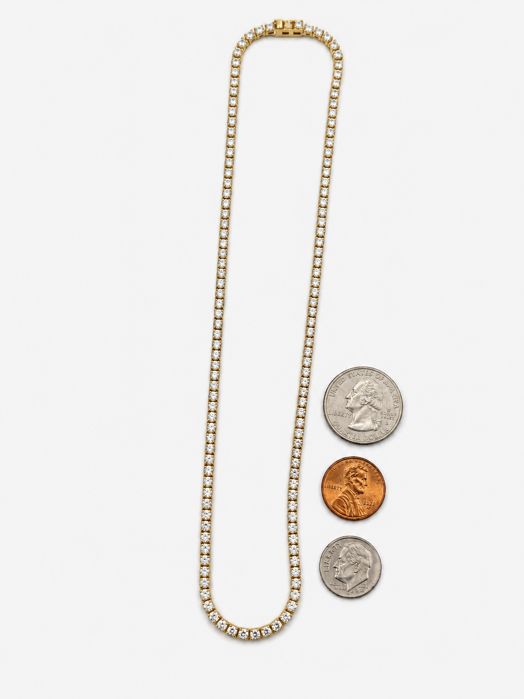14K Yellow Gold 12 Carat Lab-Grown Diamond Tennis Necklace