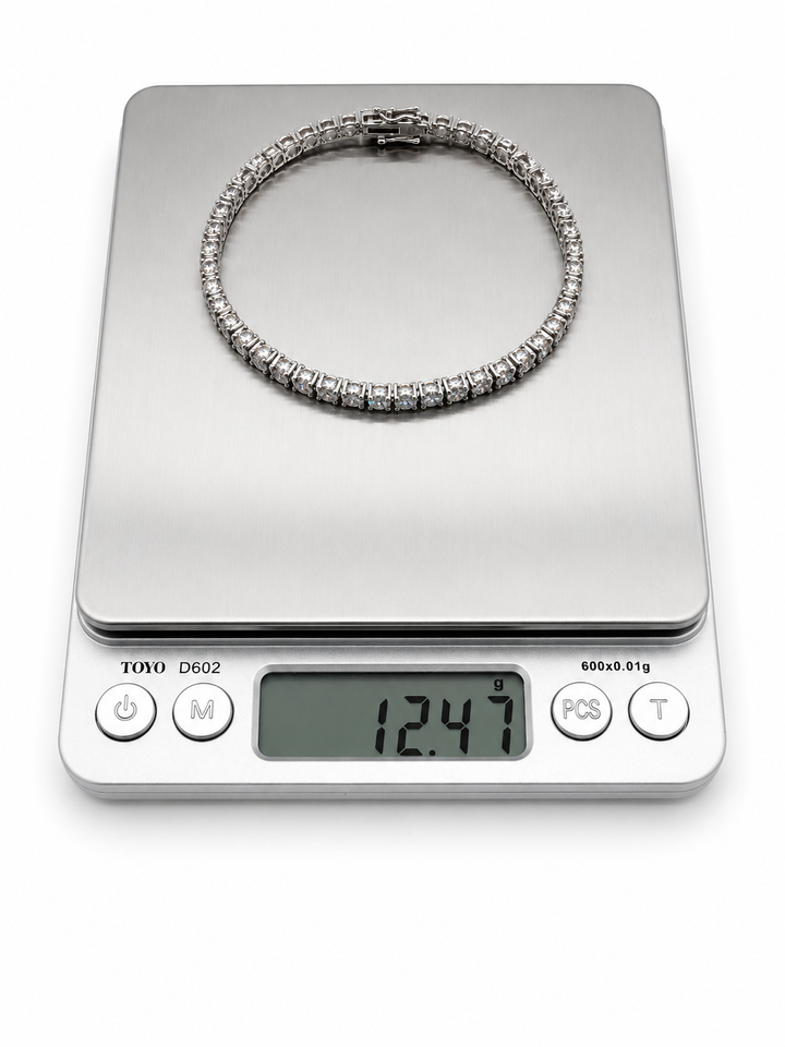 14K White Gold 9 Carat Lab-Grown Diamond Tennis Bracelet