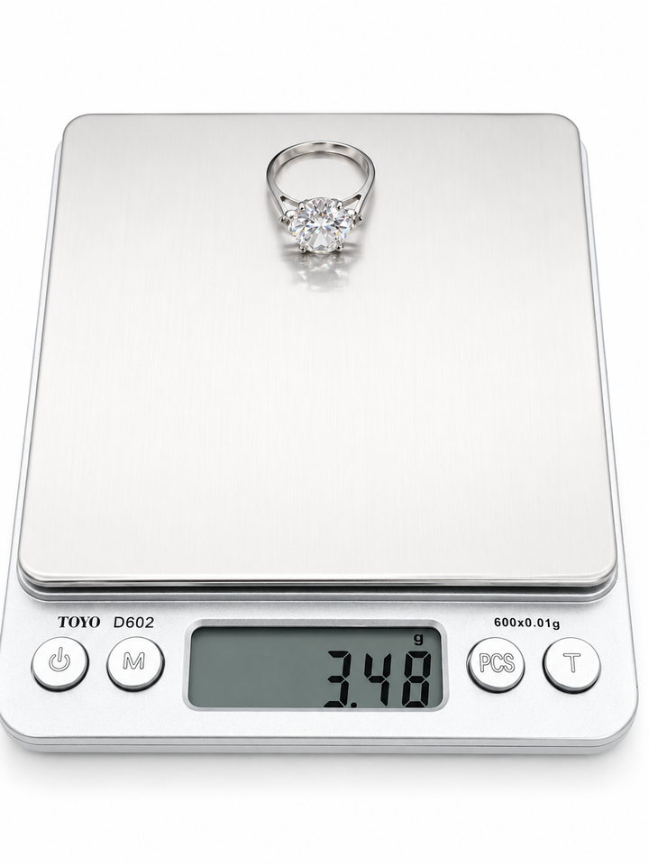 14K White Gold Oval Lab Diamond and Trillion Cut 3-Stone Engagement Ring