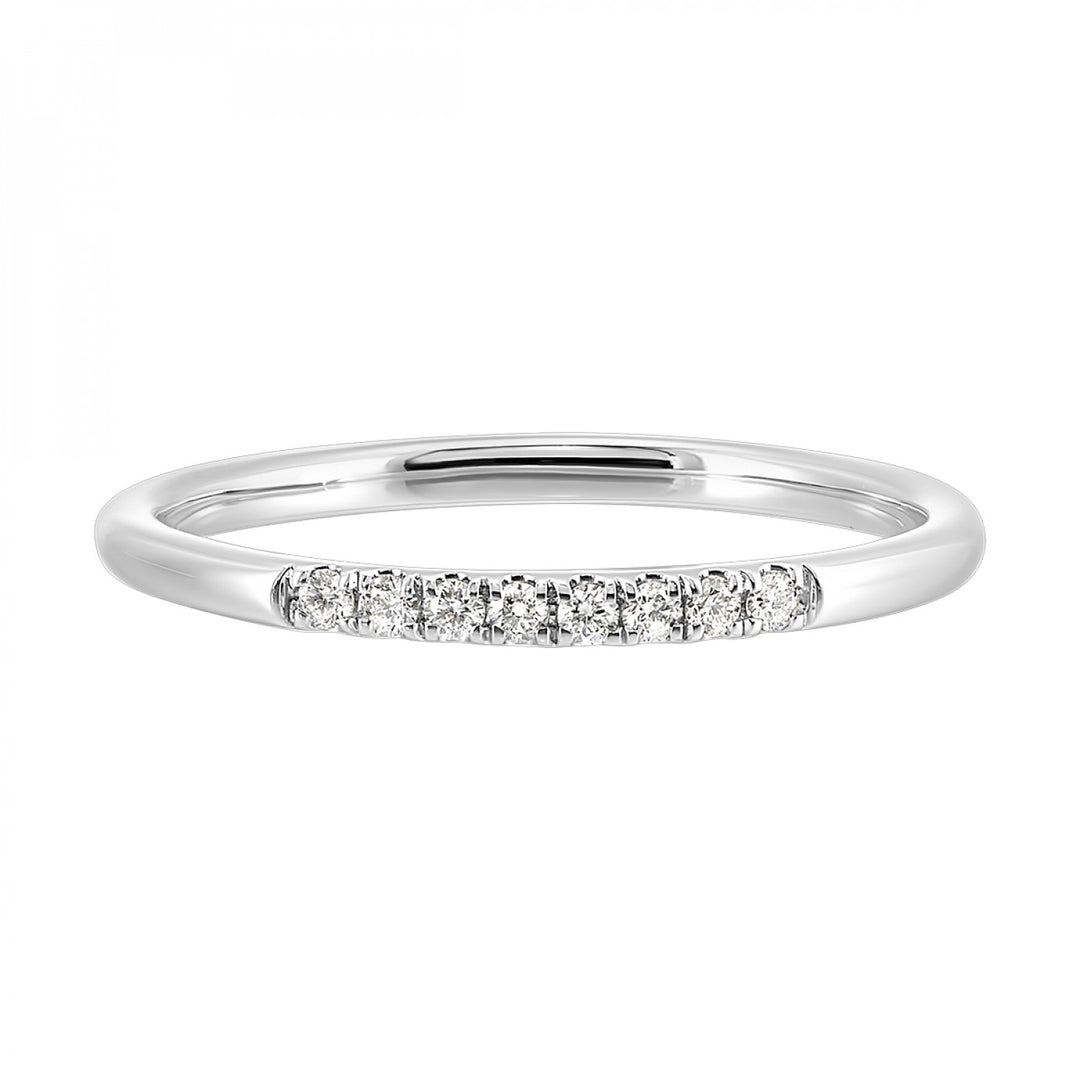 14k White Gold Subtle Shine Diamond Stackable Band Ring