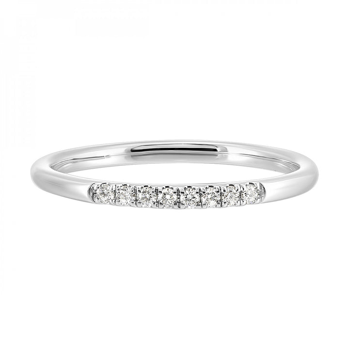 14k White Gold Subtle Shine Diamond Stackable Band Ring
