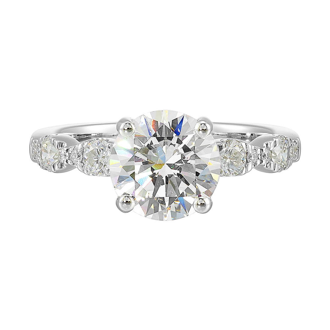 14k White Gold Scalloped Elegance Diamond Semi-Mount Ring