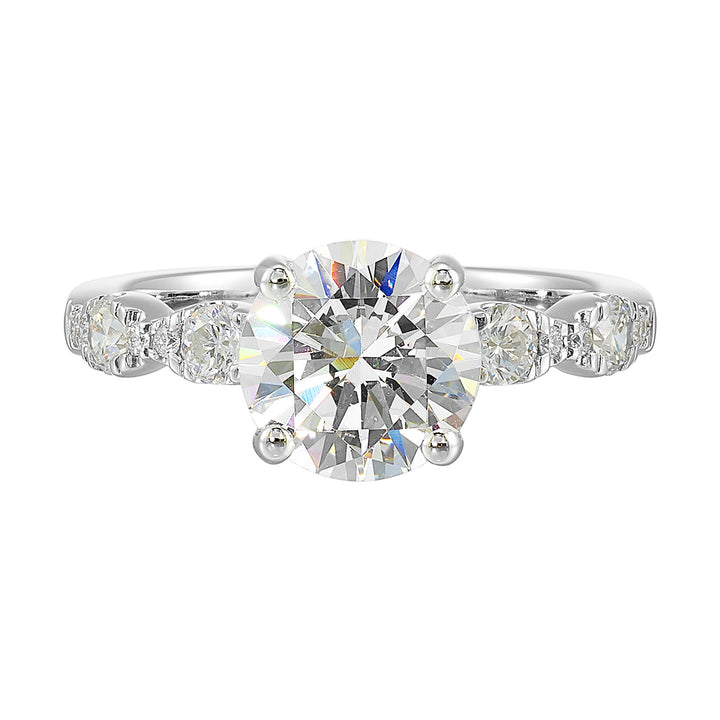 14k White Gold Scalloped Elegance Diamond Semi-Mount Ring
