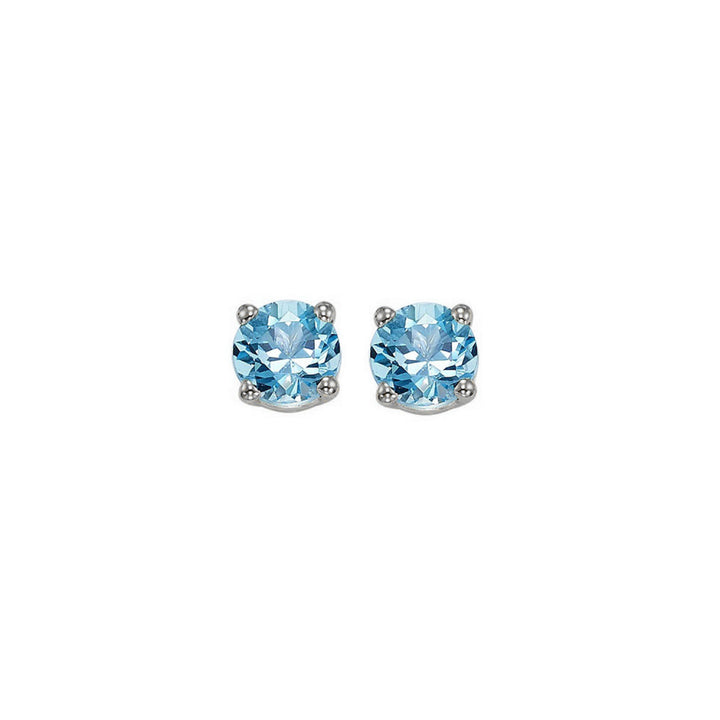 Essential 14k White Gold Blue Topaz Studs
