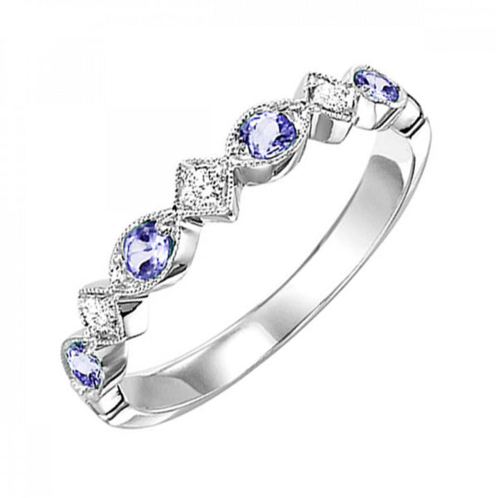 Diamond and Choose-Your-Own-Gemstone Marquise Stacker Band