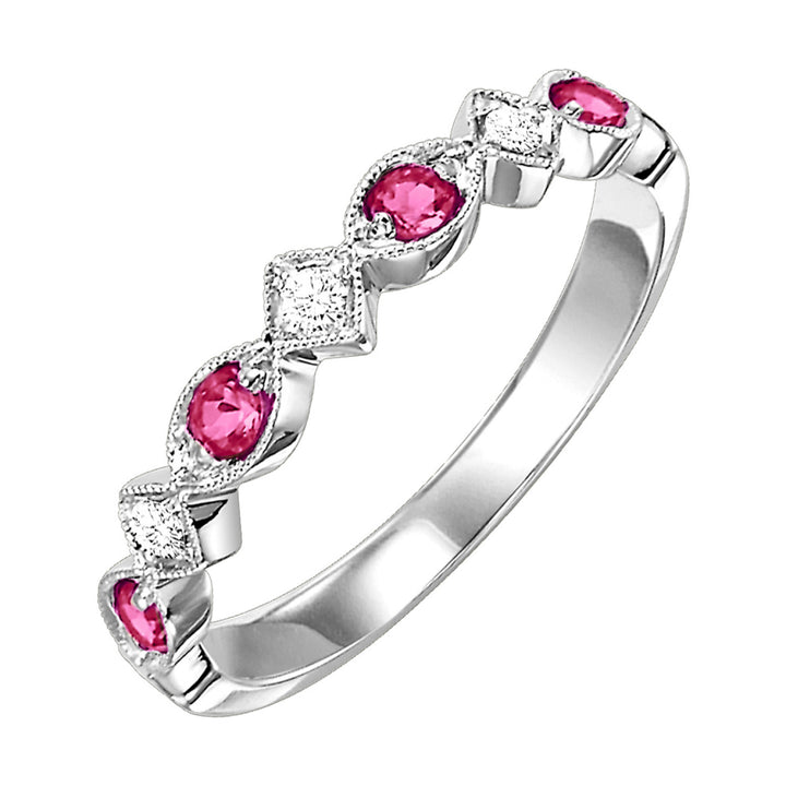 Diamond and Choose-Your-Own-Gemstone Marquise Stacker Band