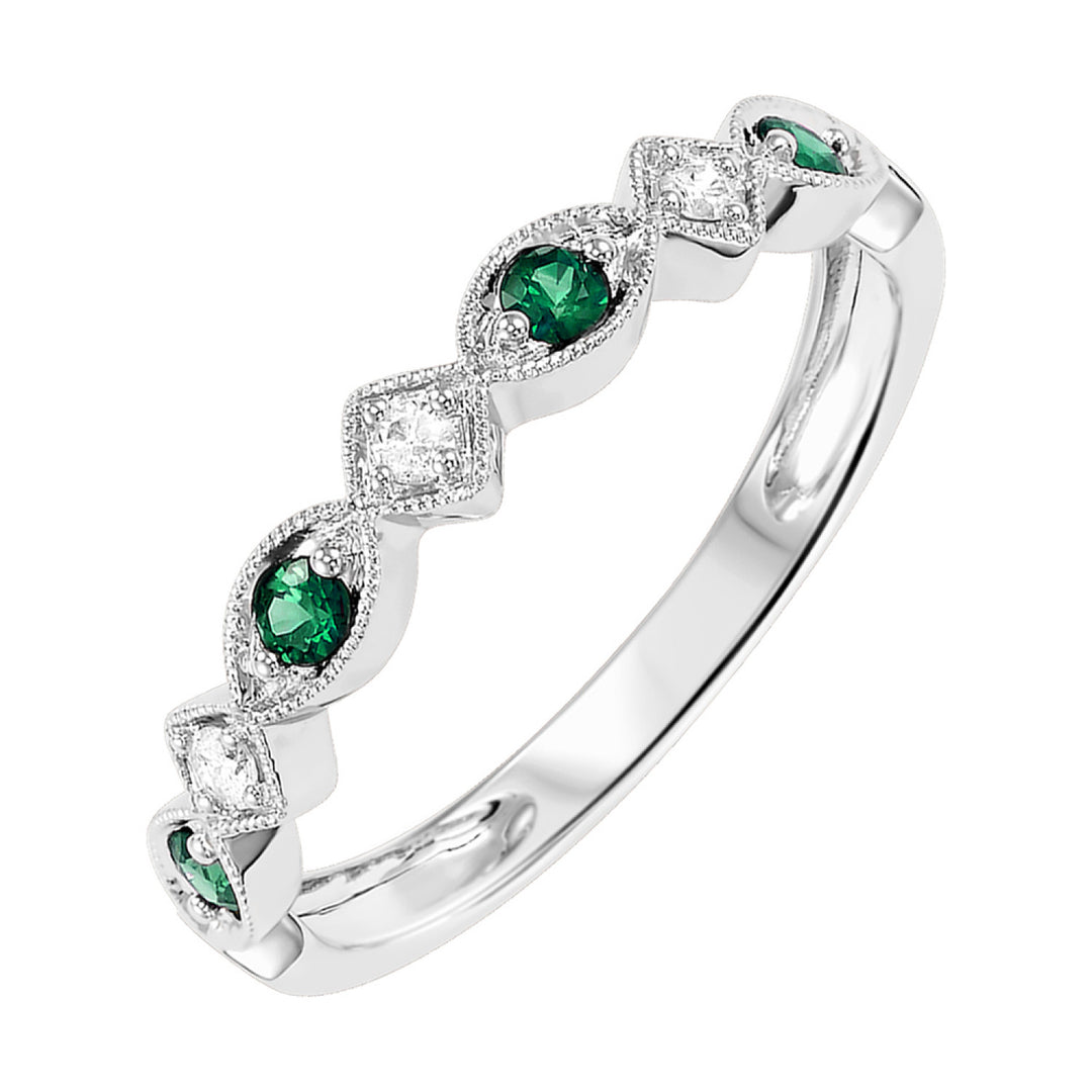 Diamond and Choose-Your-Own-Gemstone Marquise Stacker Band