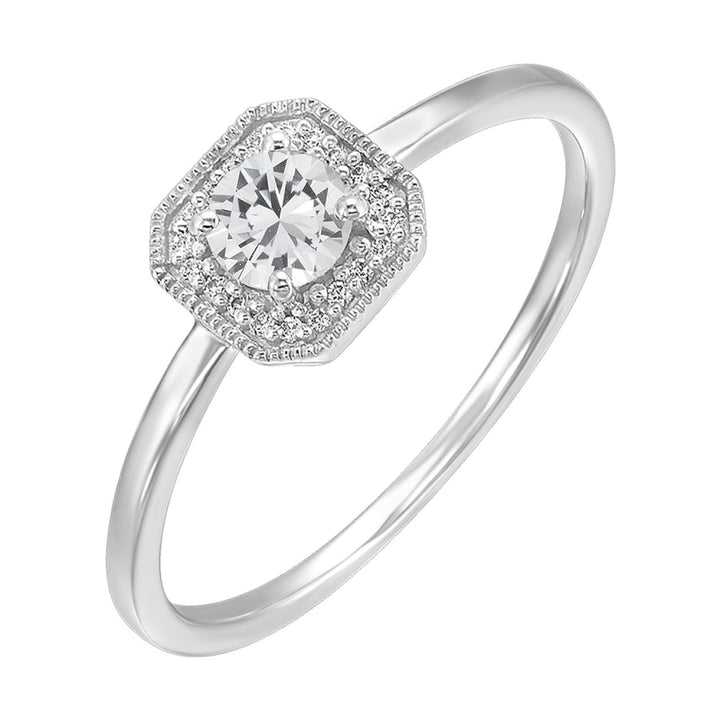 Double Halo Blue Topaz Ring