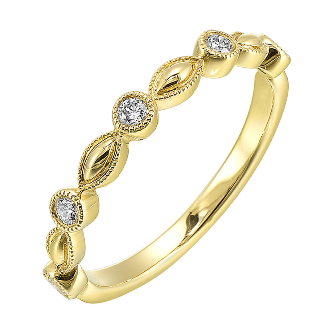 Gold and Diamond Alternating Marquise Band