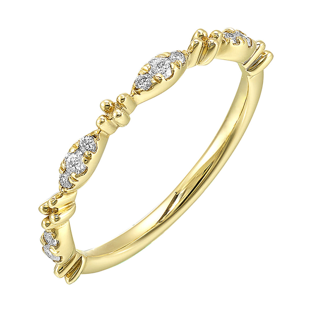 14k Yellow Gold Vintage Lace Diamond Stackable Ring