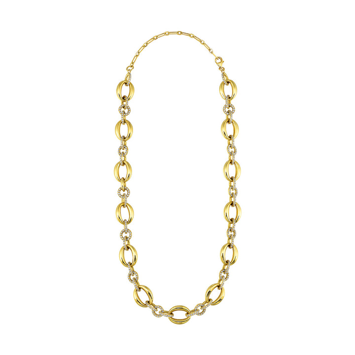 14k Yellow Gold Contemporary Charm Diamond Necklace