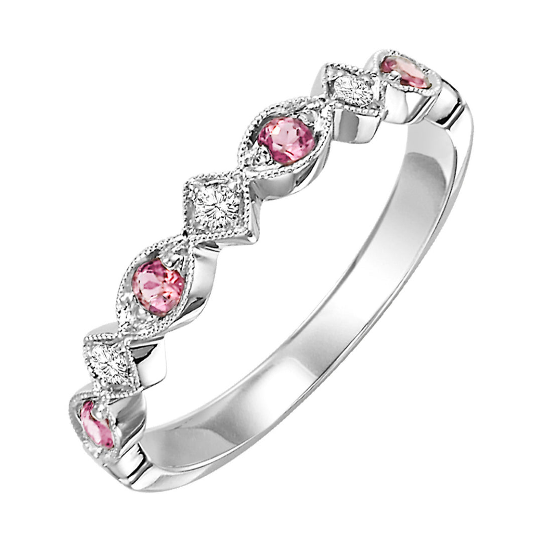 Diamond and Choose-Your-Own-Gemstone Marquise Stacker Band