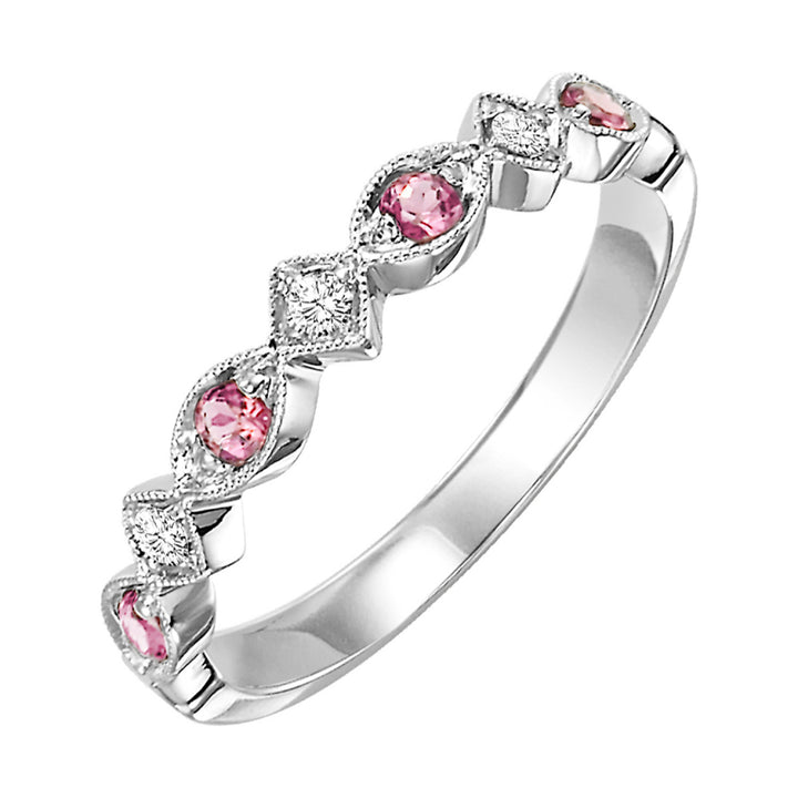 Diamond and Choose-Your-Own-Gemstone Marquise Stacker Band