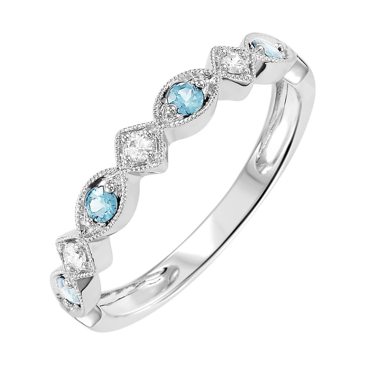 Diamond and Choose-Your-Own-Gemstone Marquise Stacker Band