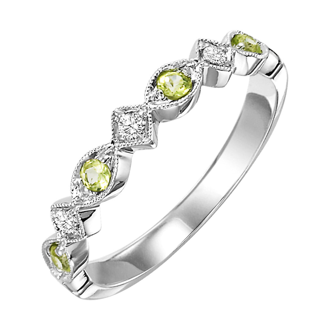 Diamond and Choose-Your-Own-Gemstone Marquise Stacker Band