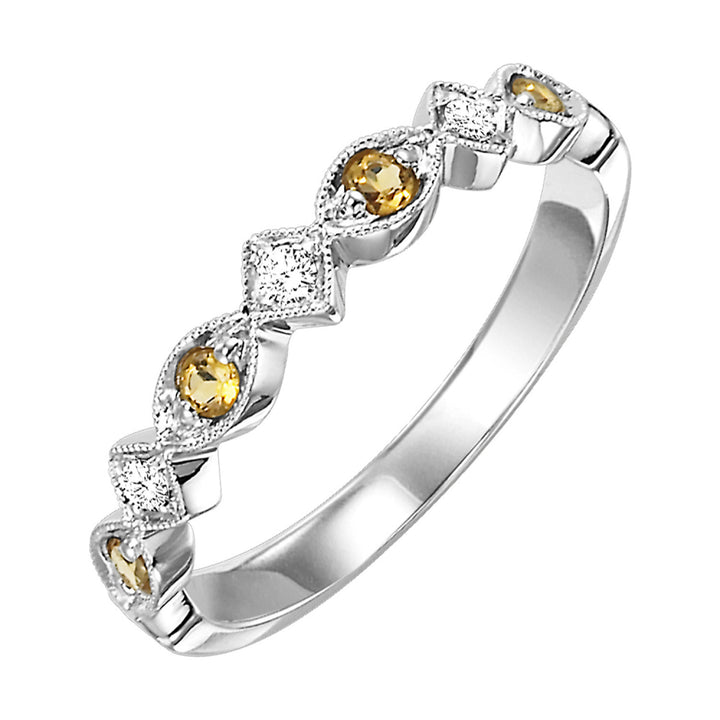 Diamond and Choose-Your-Own-Gemstone Marquise Stacker Band