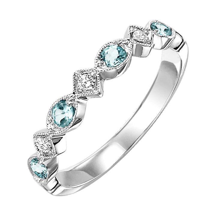 Diamond and Choose-Your-Own-Gemstone Marquise Stacker Band