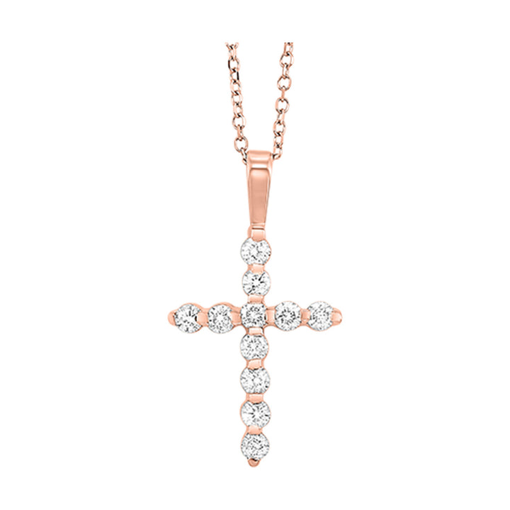 14k Gold Graceful  Diamond Cross Pendant