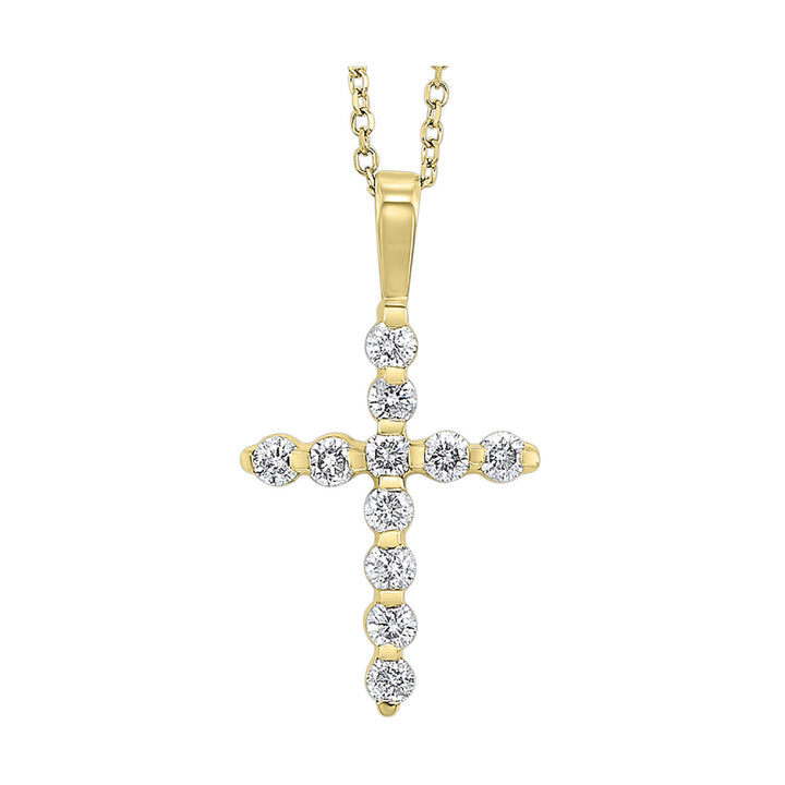 14kw 1/2ctw Diamond Cross Necklace