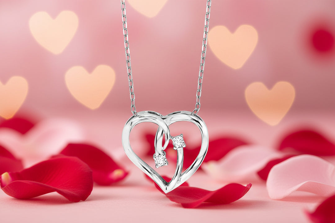 Sterling Silver Diamond Heart Pendant
