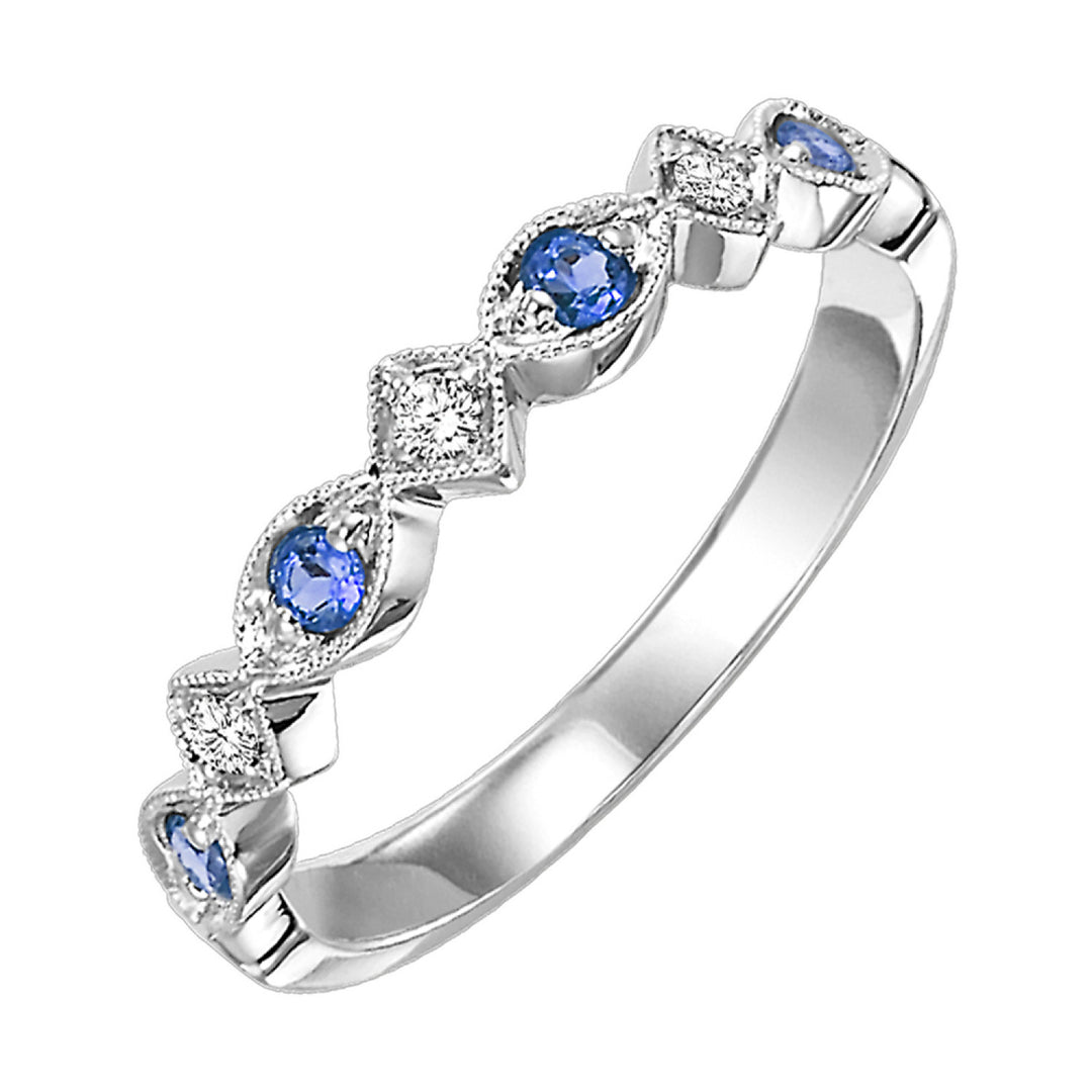 Diamond and Choose-Your-Own-Gemstone Marquise Stacker Band