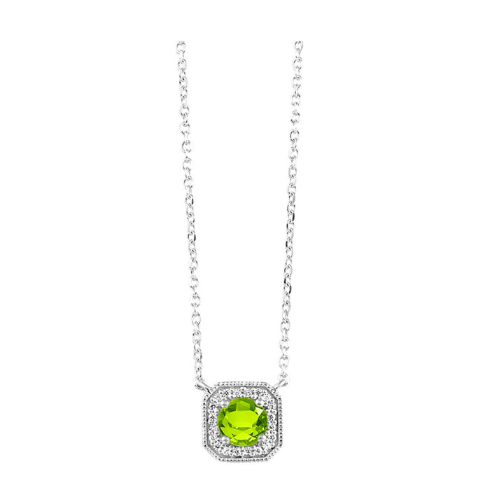 Vintage Square Diamond and Gemstone of your Choice Necklace
