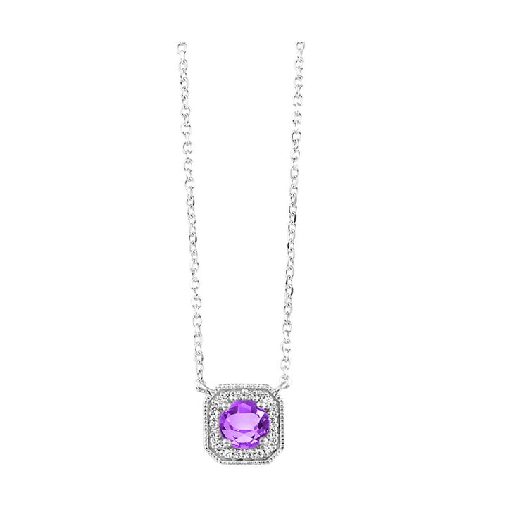 Vintage Square Diamond and Gemstone of your Choice Necklace