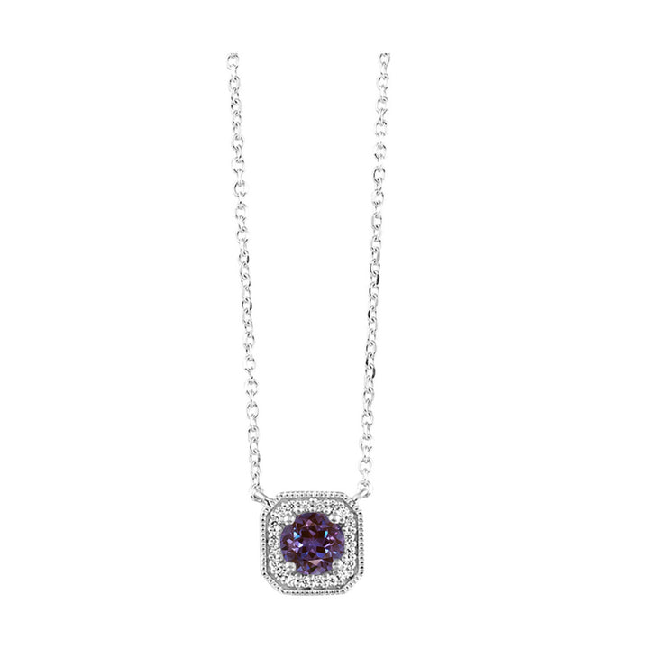 Vintage Square Diamond and Gemstone of your Choice Necklace