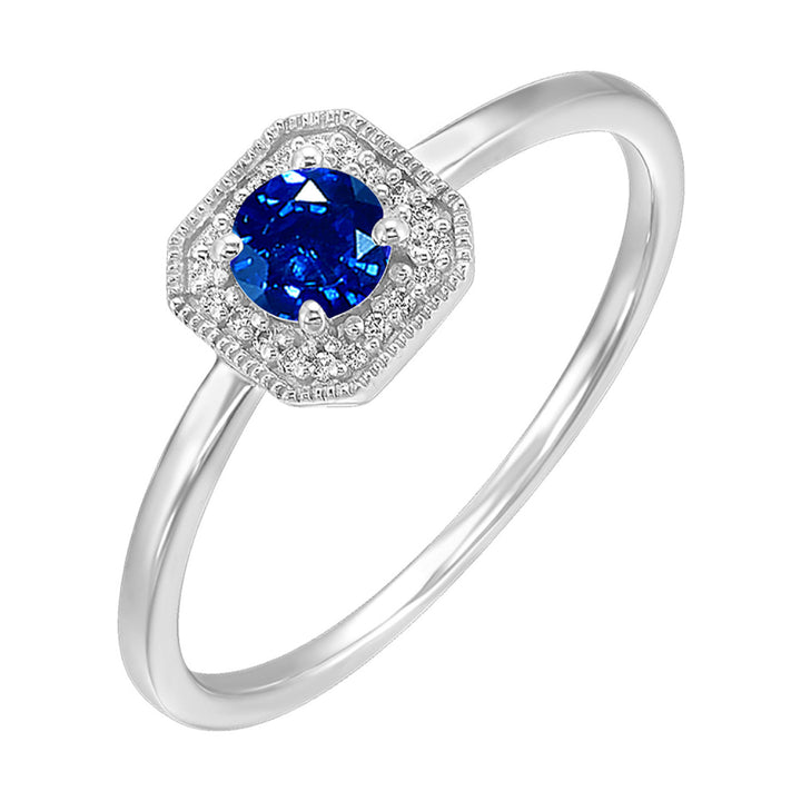 Double Halo Blue Topaz Ring