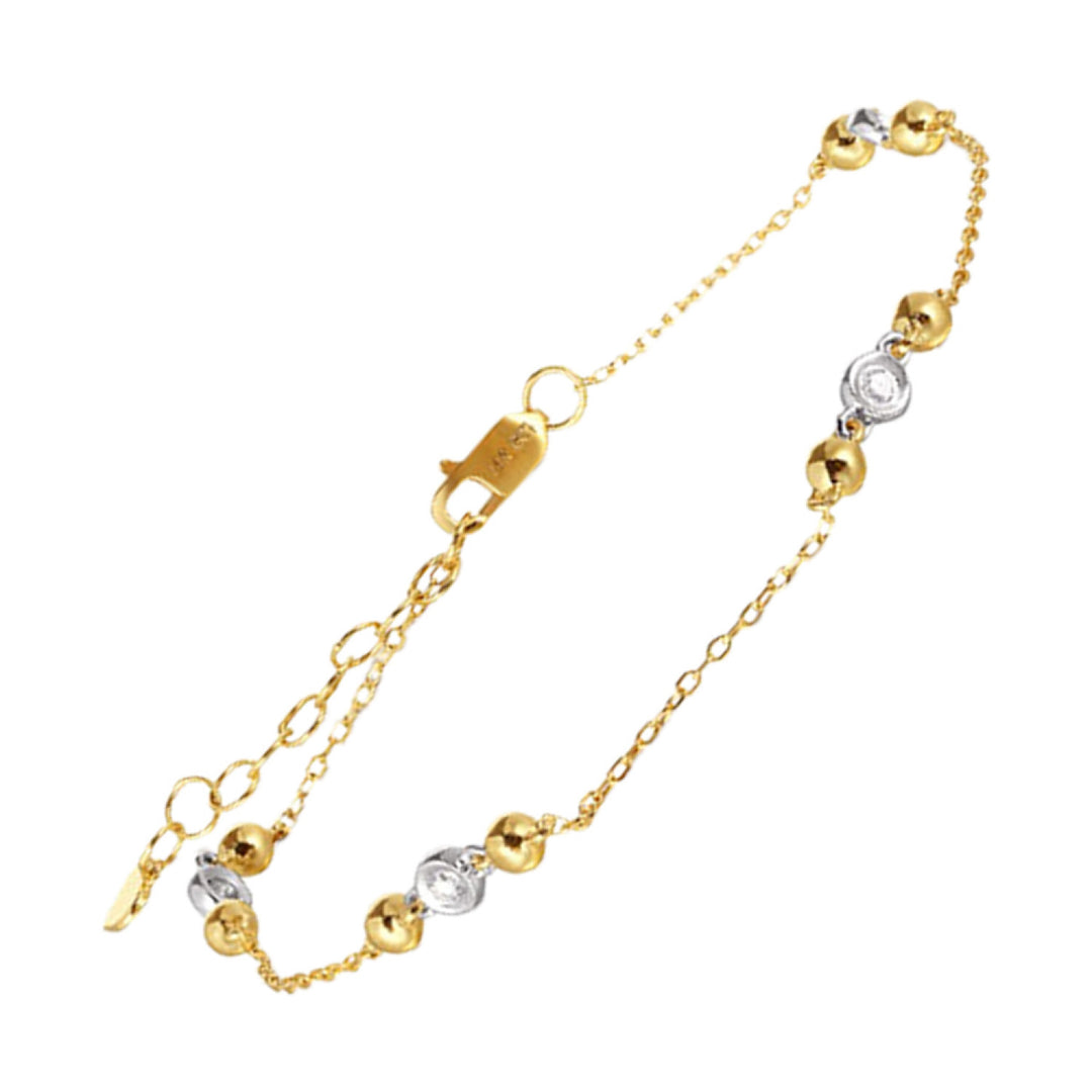 Beaded Diamond Station Bracelet