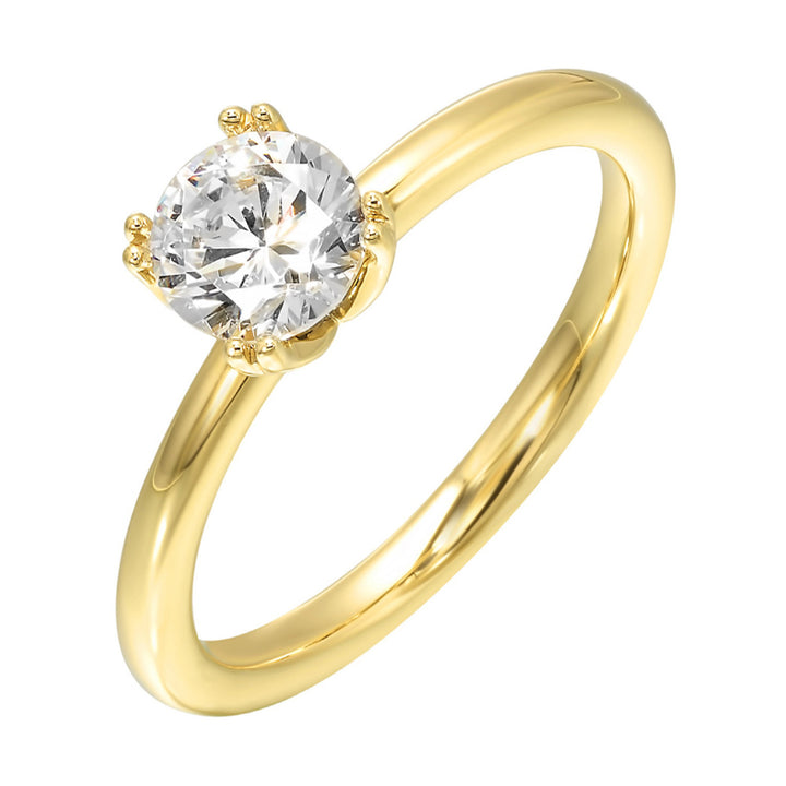 14K Yellow Gold Semi-Mount Solitaire Engagement Ring