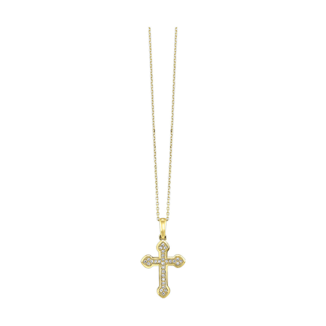 Petite Gothic Diamond Cross Pendant