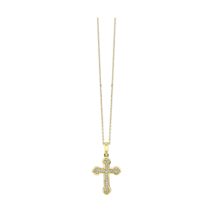Petite Gothic Diamond Cross Pendant