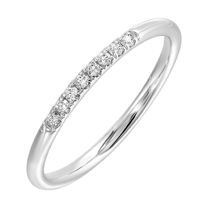 14k White Gold Subtle Shine Diamond Stackable Band Ring