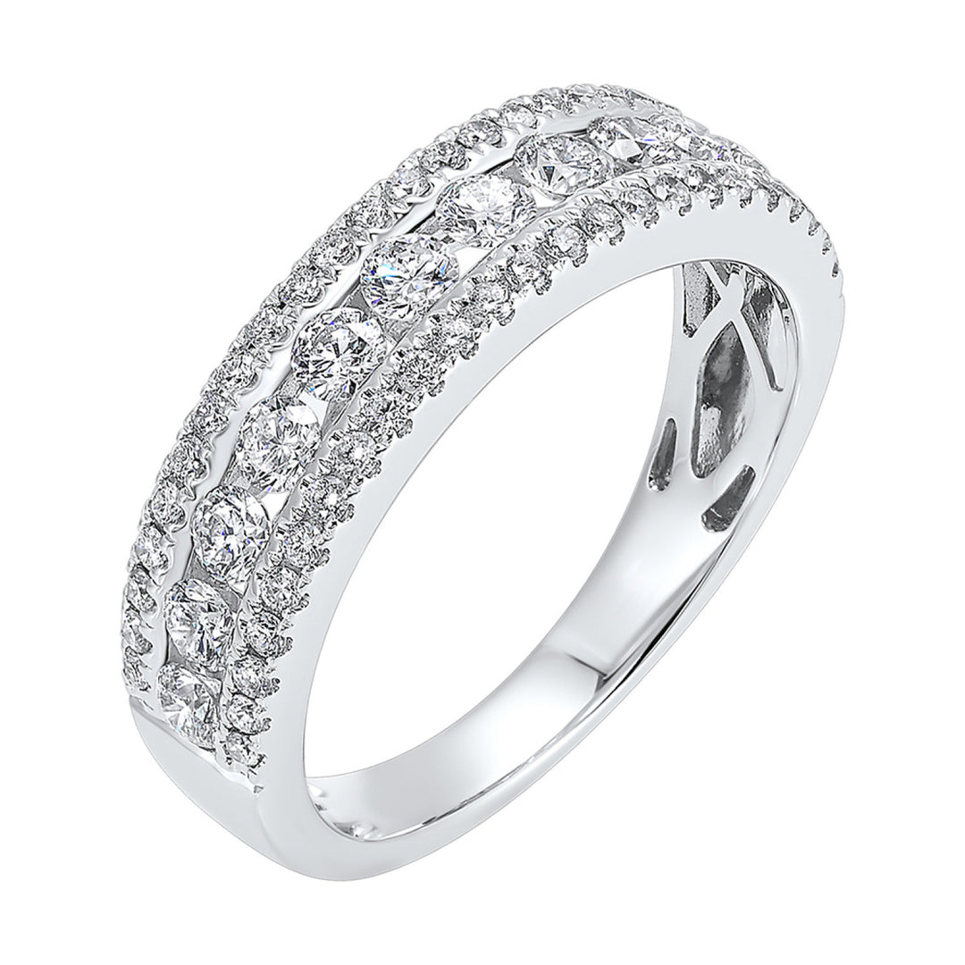 14k White Gold Luxe Layers Diamond Band Ring