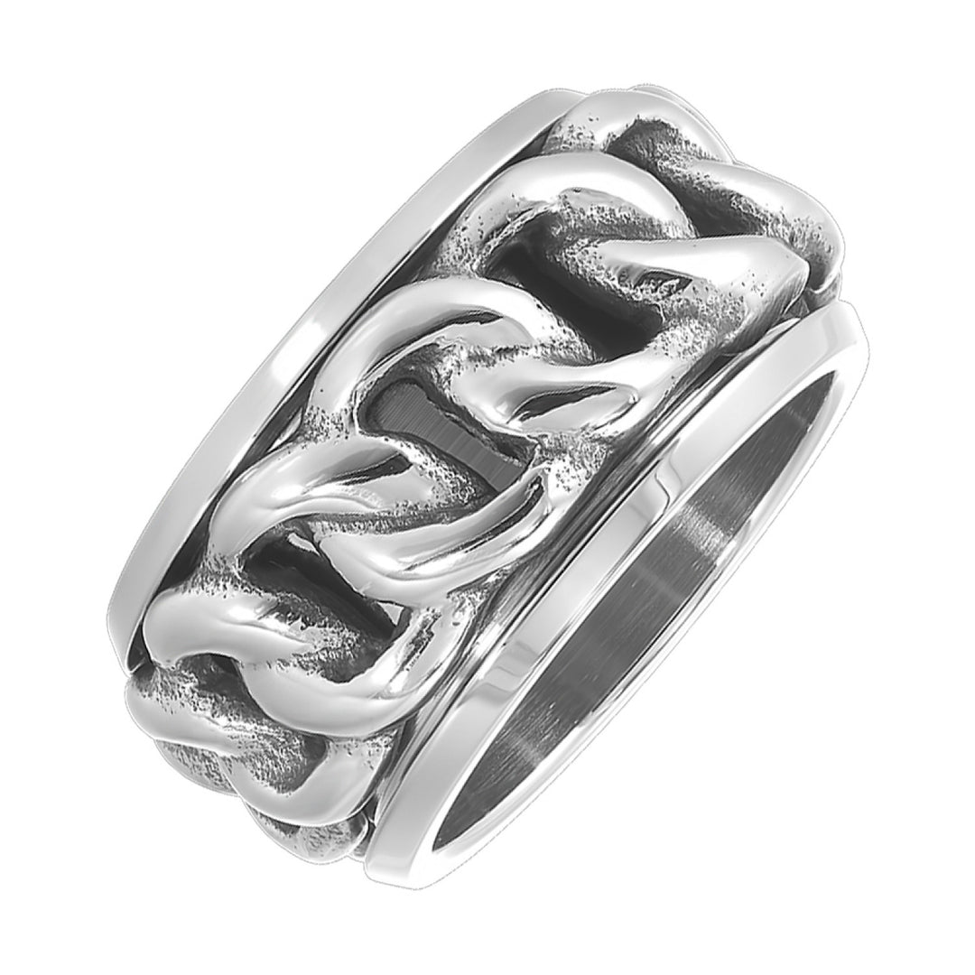 Stainless Steel Forged Link Chain Band Ring