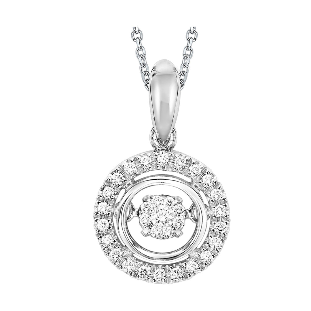 1/5 ct Dancing Diamond Halo Pendant