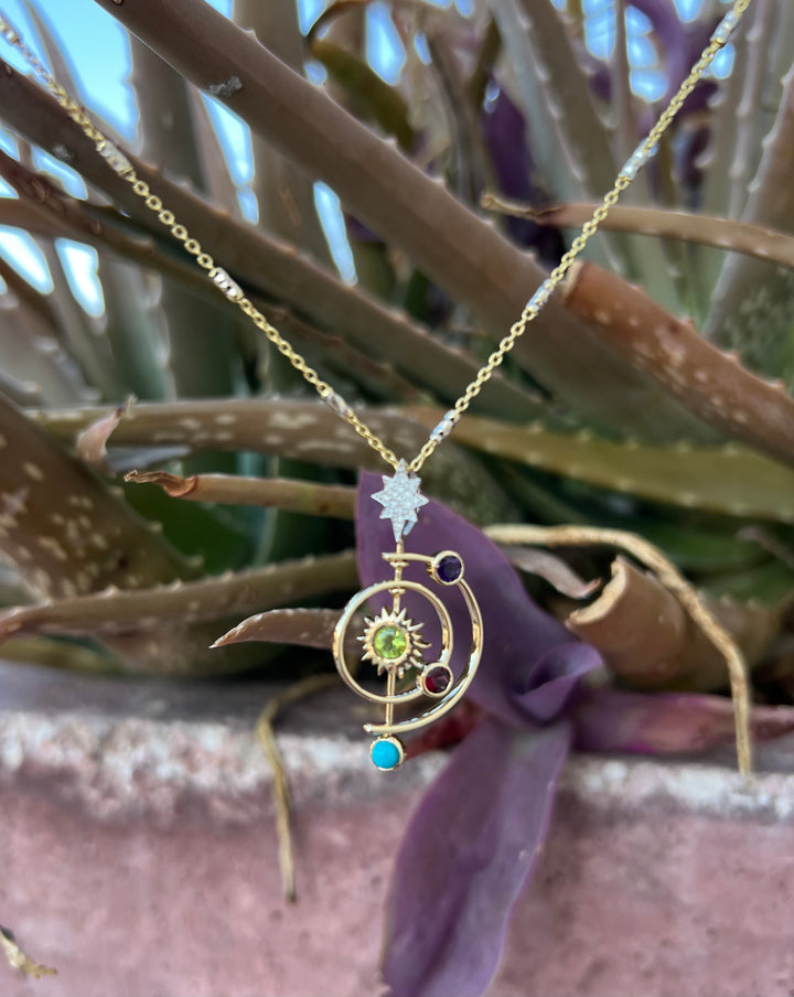 Desert Starfire- 14k Limited Edition Arizona Gemstone Pendant-  Proceeds go to the International Dark Sky Discovery Center