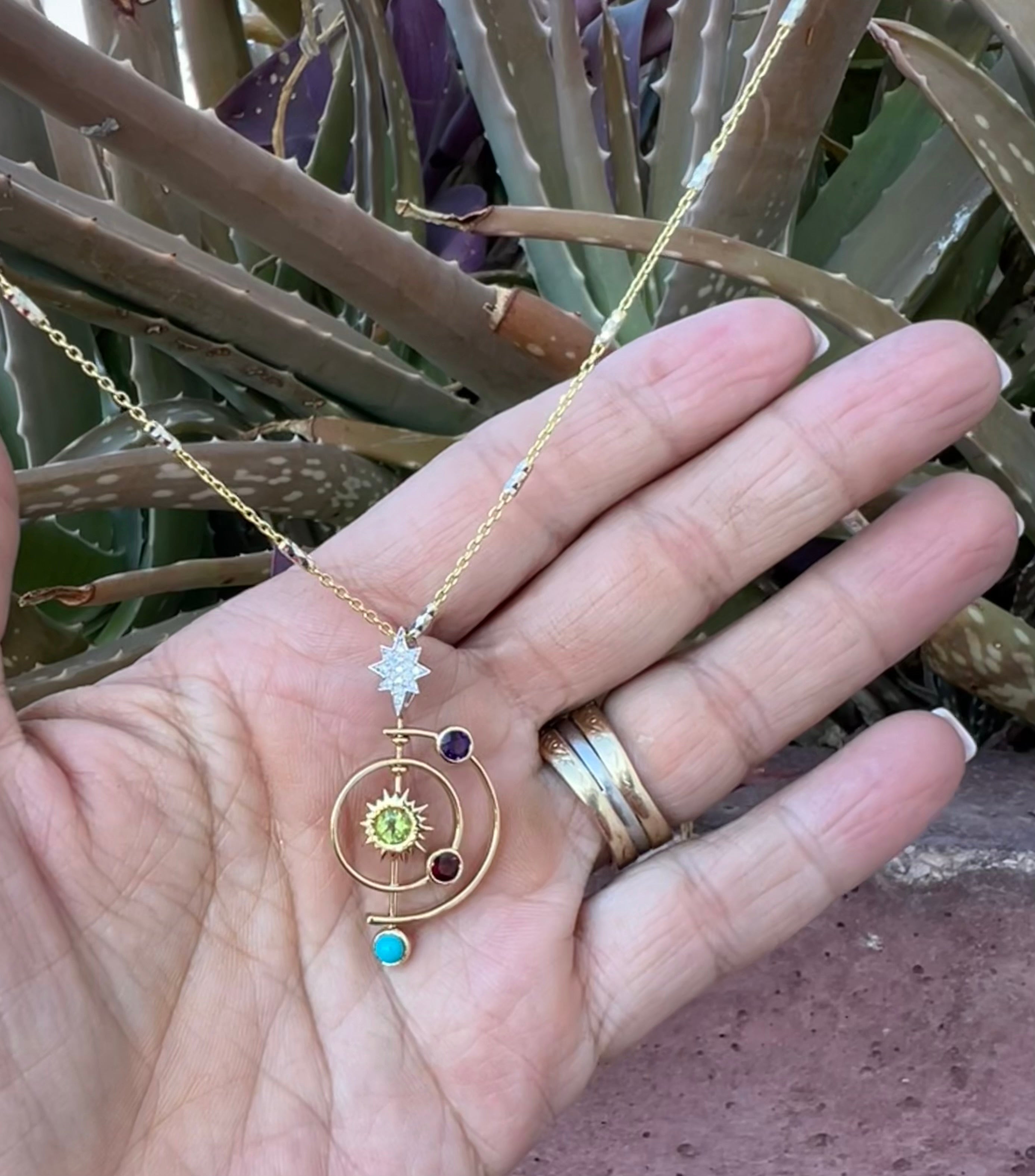 Desert Starfire- 14k Limited Edition Arizona Gemstone Pendant
