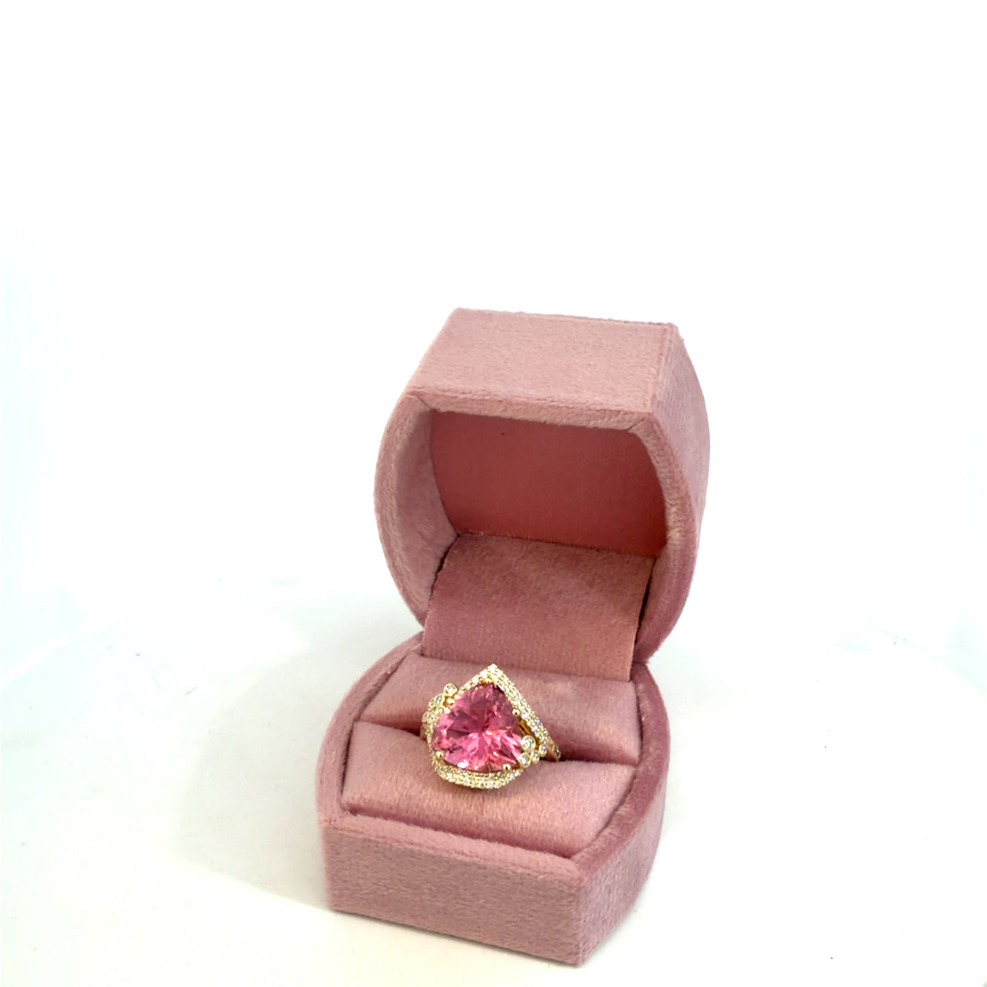"Popular"  14k Yellow Gold California Pink Tourmaline Ring