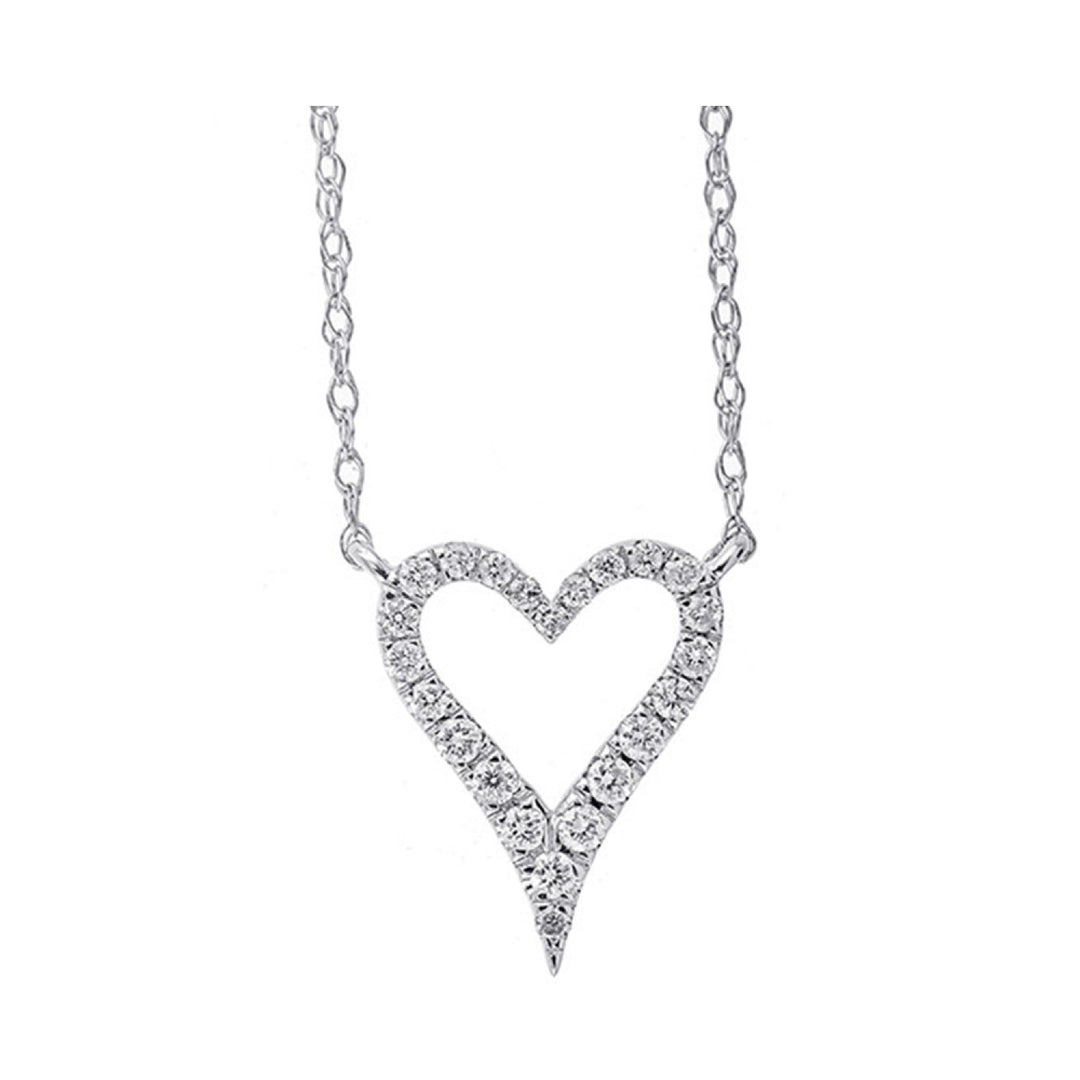 Diamond Heart Outline Necklace