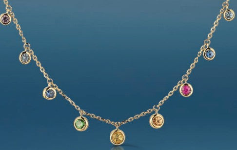 Precious Metal Gemstone Necklace