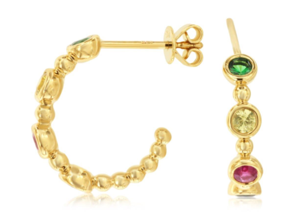 Precious Metal Gemstone Earring