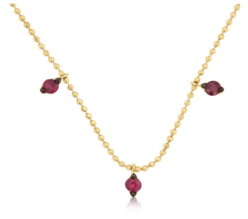 Precious Metal Gemstone Necklace