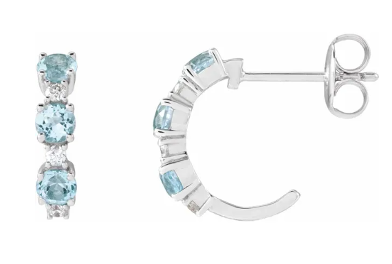 Precious Metal Gemstone Earring